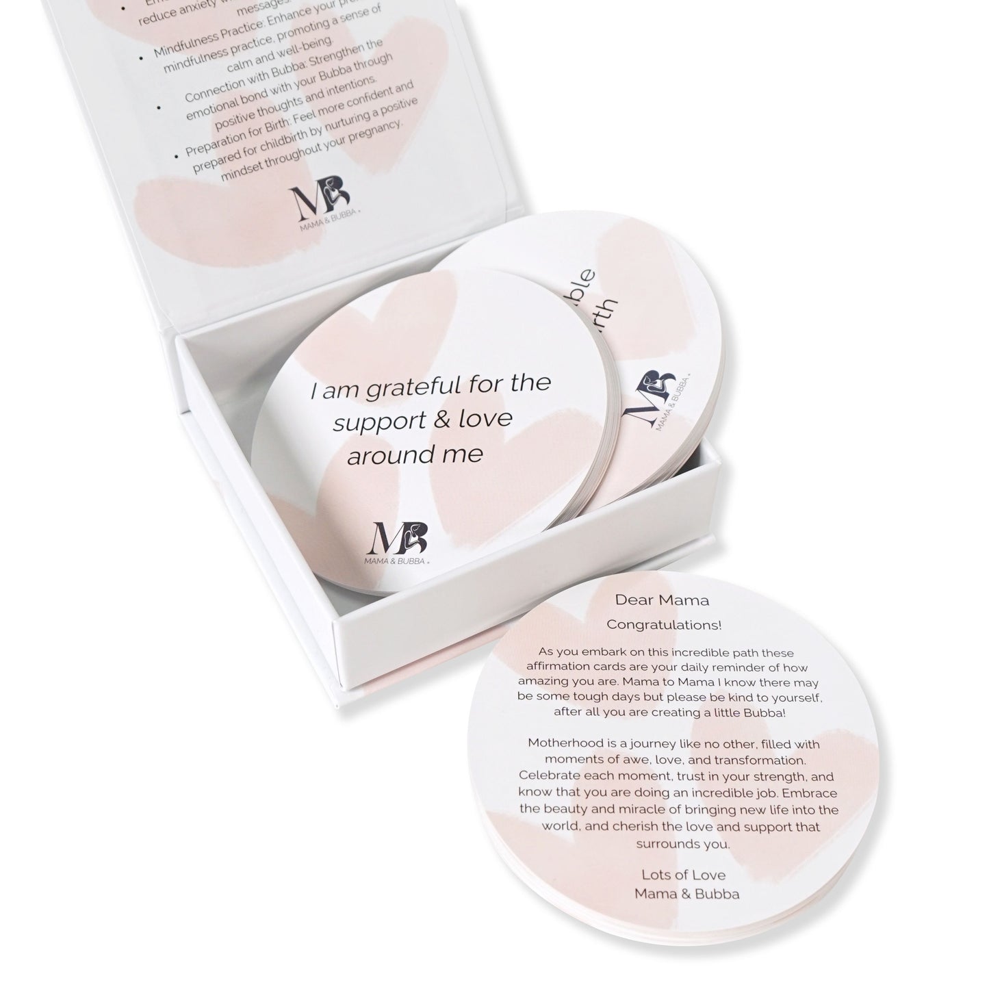 Mama & Bubba Affirmation Cards Gift Box Open