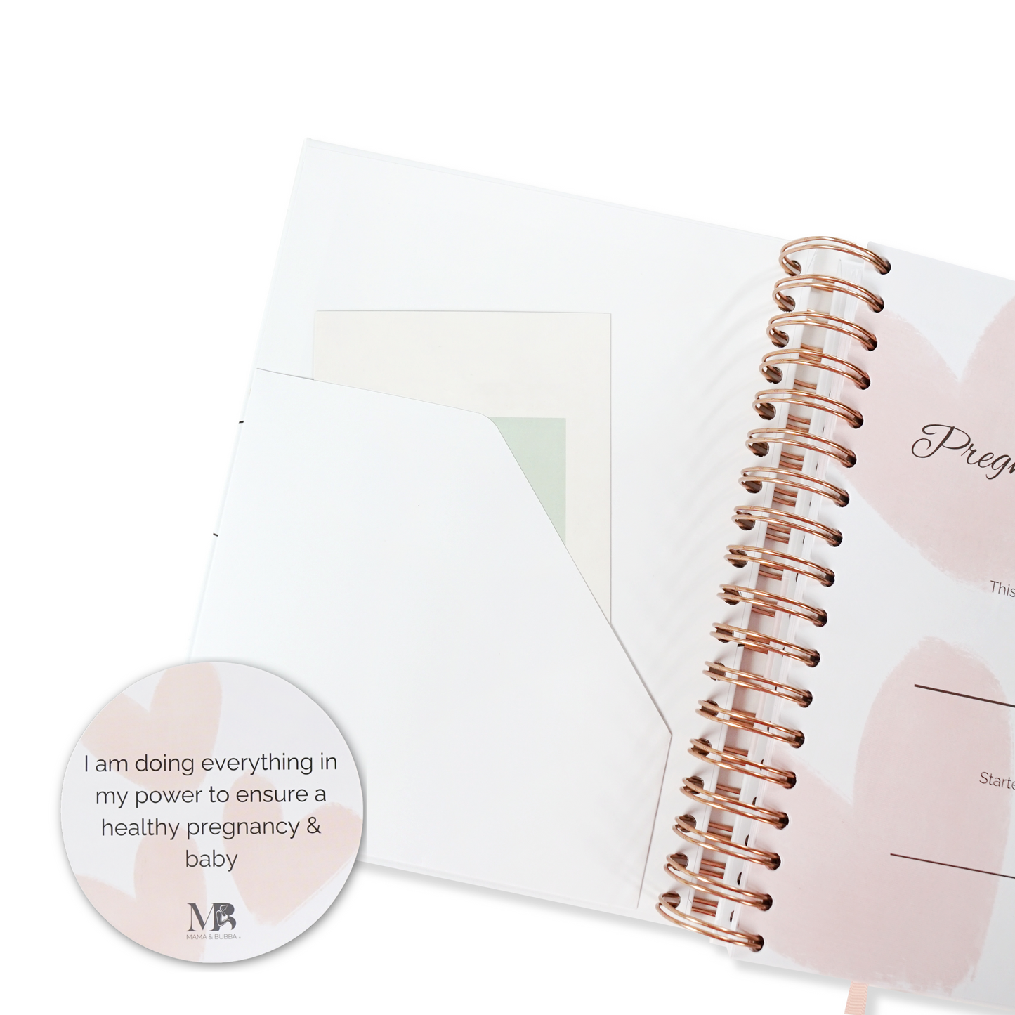 Pregnancy Journal Open and Affirmation Card