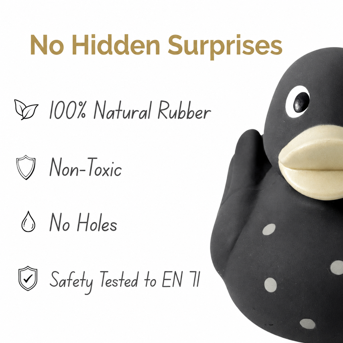 Natural Rubber Ducks for bath time, play time, for children for adults, 100% natural rubber, non- toxic, no holes and mould resistant.