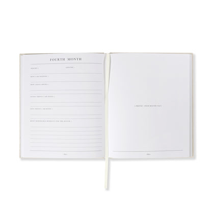 Mama & Bubba Gender Neutral Linen Baby Memory Book 2 page view
