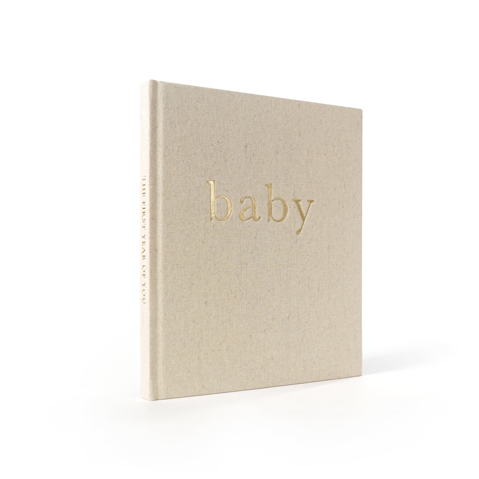 Mama & Bubba Gender Neutral Linen Baby Memory Book Angel View 