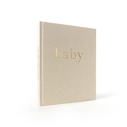 Mama & Bubba Gender Neutral Linen Baby Memory Book Angel View 