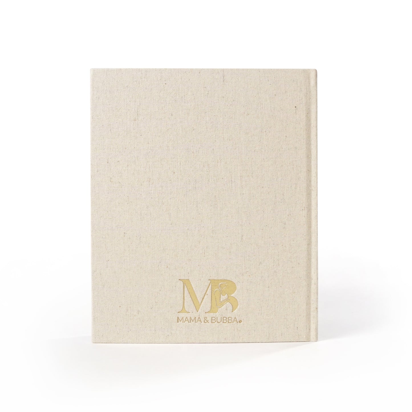 Mama & Bubba Gender Neutral Linen Baby Memory Book Back