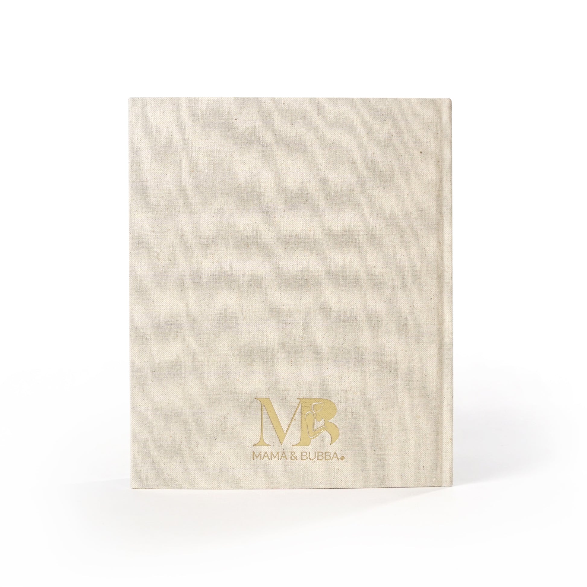 Mama & Bubba Gender Neutral Linen Baby Memory Book Back