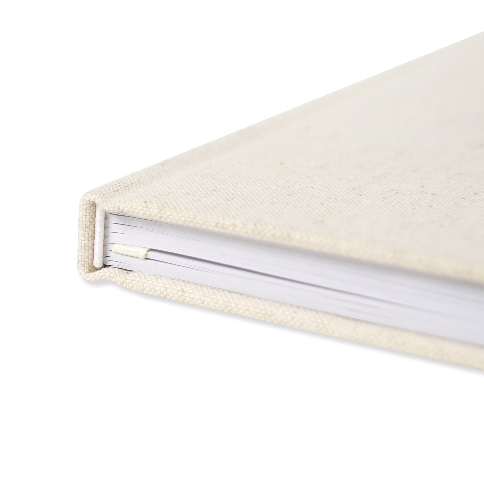 Mama & Bubba Gender Neutral Linen Baby Memory Book Close up