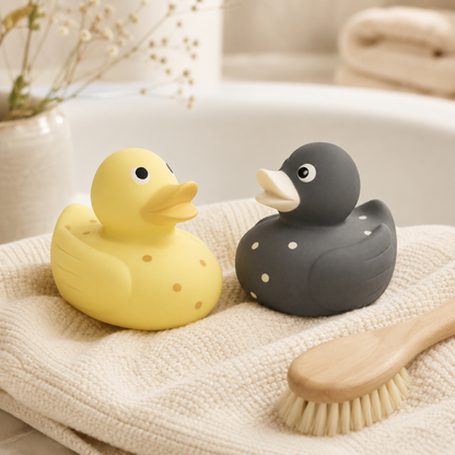Sisi Natural Rubber Bath Duck Lifestyle Photo in Bathroom 
