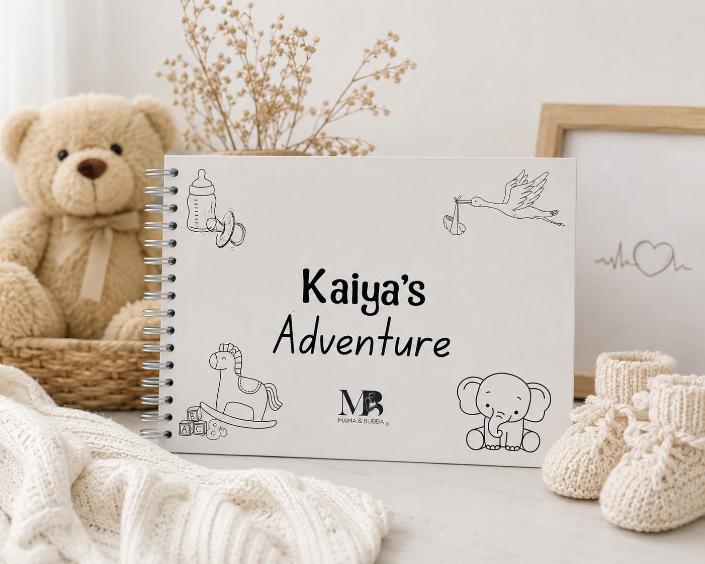 Mama & Bubba Personalisable Scrapbook Album with childs name, Gift 